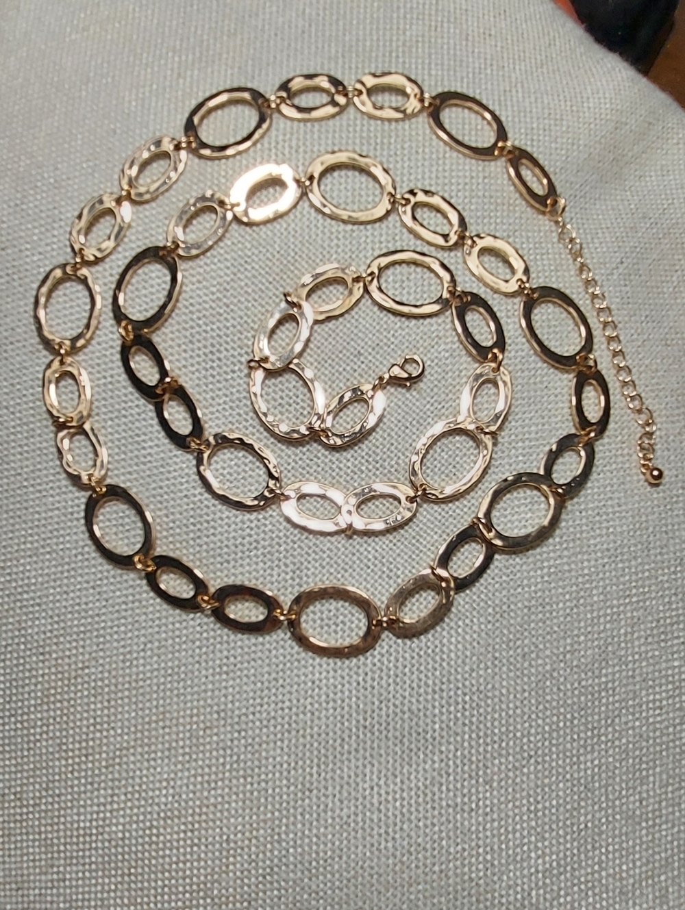 NWT Women's Gold Flat Oval Link Polished Chain Necklace 30"